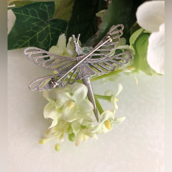 🎉❤️Vintage Silver Tone Dragonfly Brooch - Picture 3 of 5